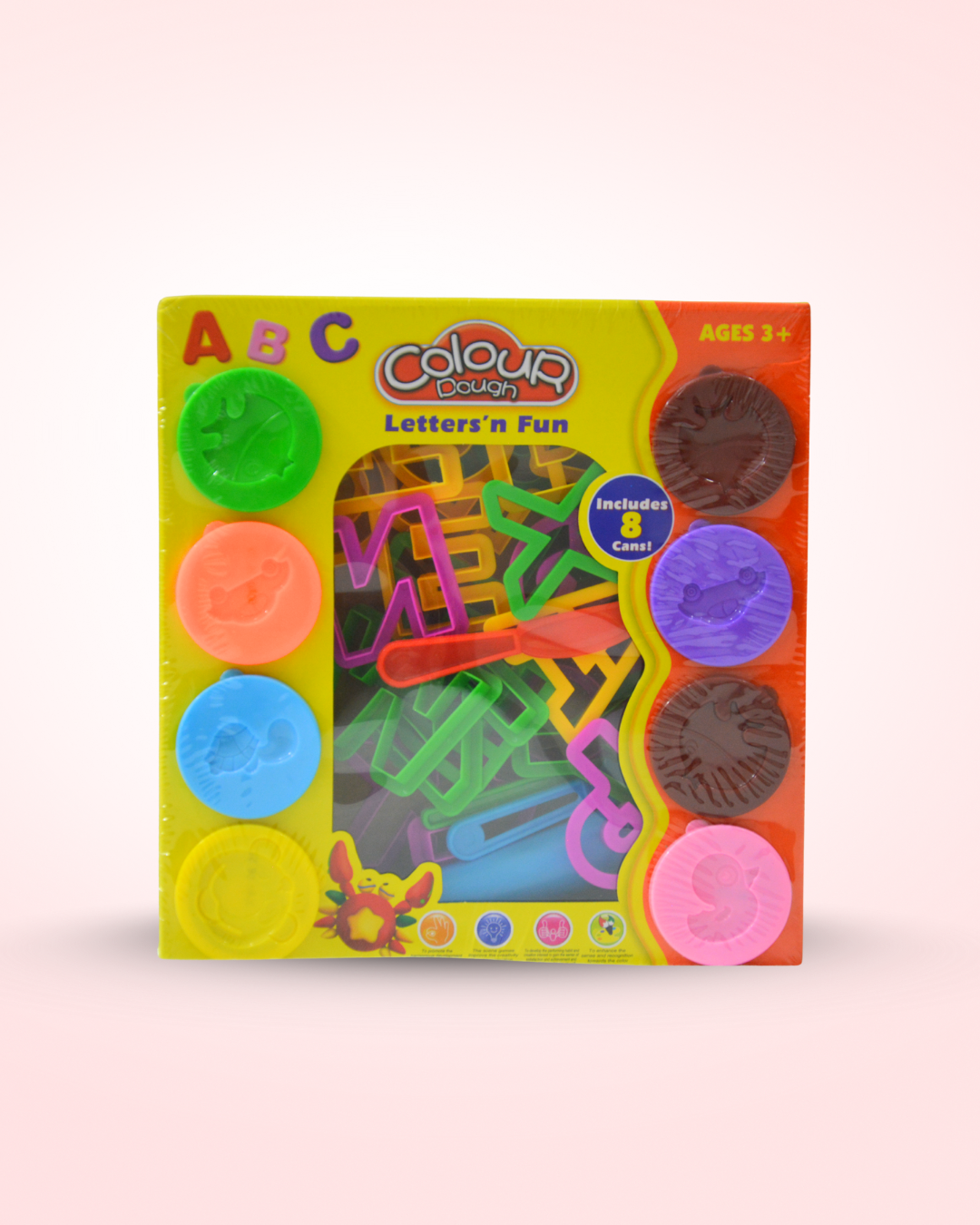 Alphabet Play Dough Set - 8 Jars with 28 Shape Cutters
